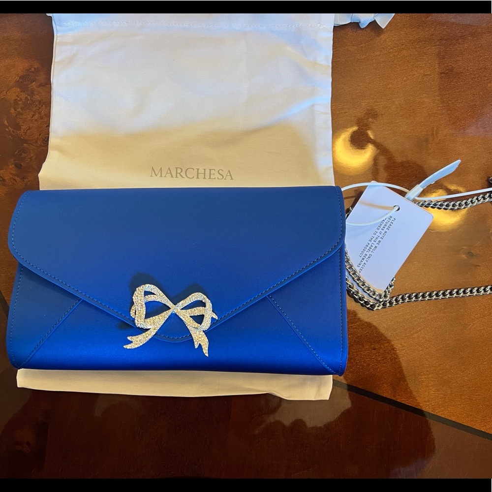 Marchesa Bow Clutch Blue